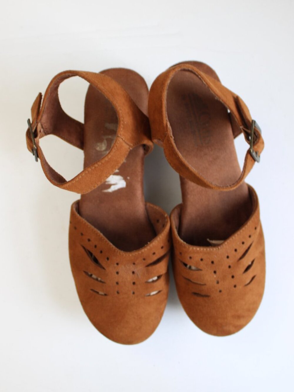 Cliffs by White Mountain Cassidy Brown Faux Suede Heeled Cushioned Clogs sz 5.5 - Picture 5 of 10